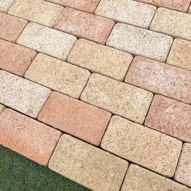 Vật liệu lát sân vườn Gạch giả gạch màu be và cam 198x98x30mm Lối đi ngoài trời