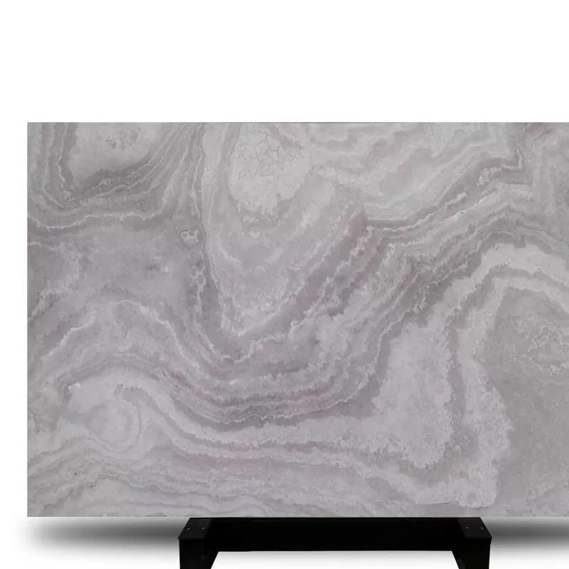 Đá Cẩm Thạch Đánh Bóng Xám Bạc Thật Vân Mây Tự Nhiên Mới Trung Quốc Tấm Lớn và Gạch Lát Sàn