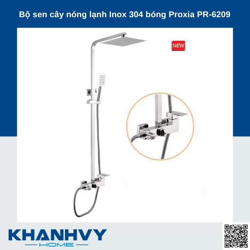 Bộ sen cây nóng lạnh Inox 304 bóng Proxia PR-6209
