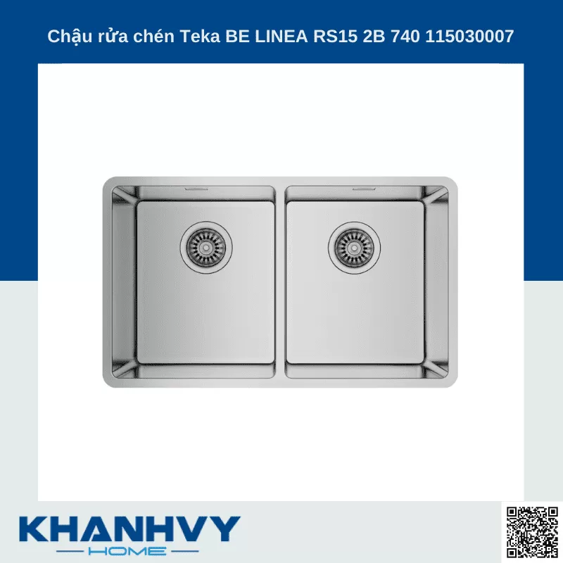 Chậu rửa inox TEKA BE LINEA RS15 2B 740 115030007 NEW 100% Outlet T6 