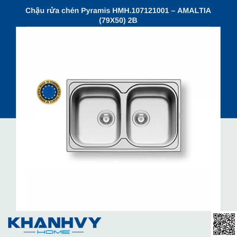 Chậu rửa chén Pyramis HMH.107121001 – AMALTIA (79X50) 2B