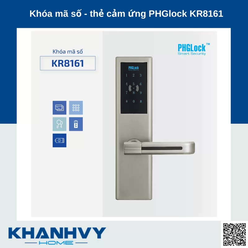 Khóa mã số - thẻ cảm ứng PHGlock KR8161S-R NEW 99% Outlet T6