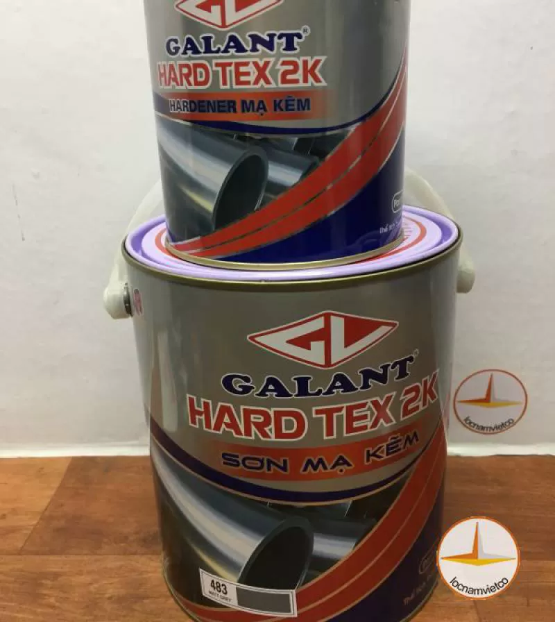 Sơn sắt mạ kẽm Galant Hard tex 2k màu nhôm Xingfa 483 3.75L/Bộ