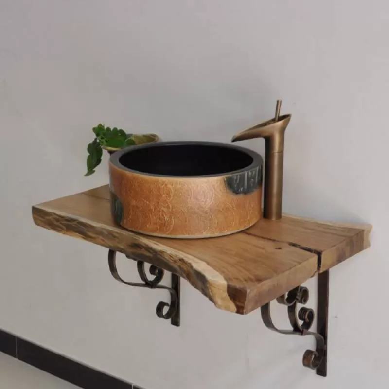 Kệ gỗ để chậu rửa lavabo FW05 mỹ thuật 