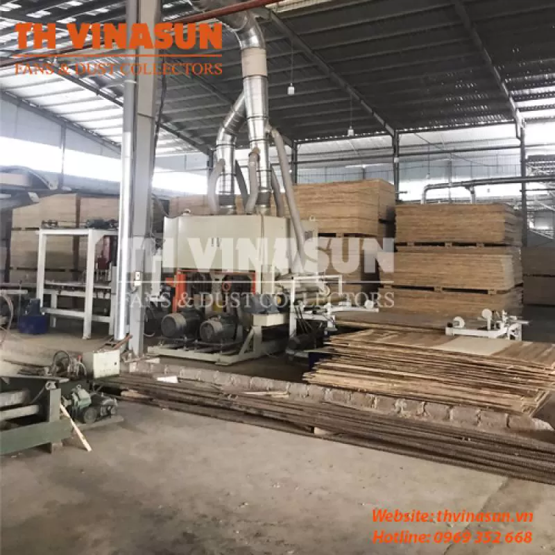 Hệ thống hút bụi chà nhám của nhà máy sản xuất gỗ ván ép