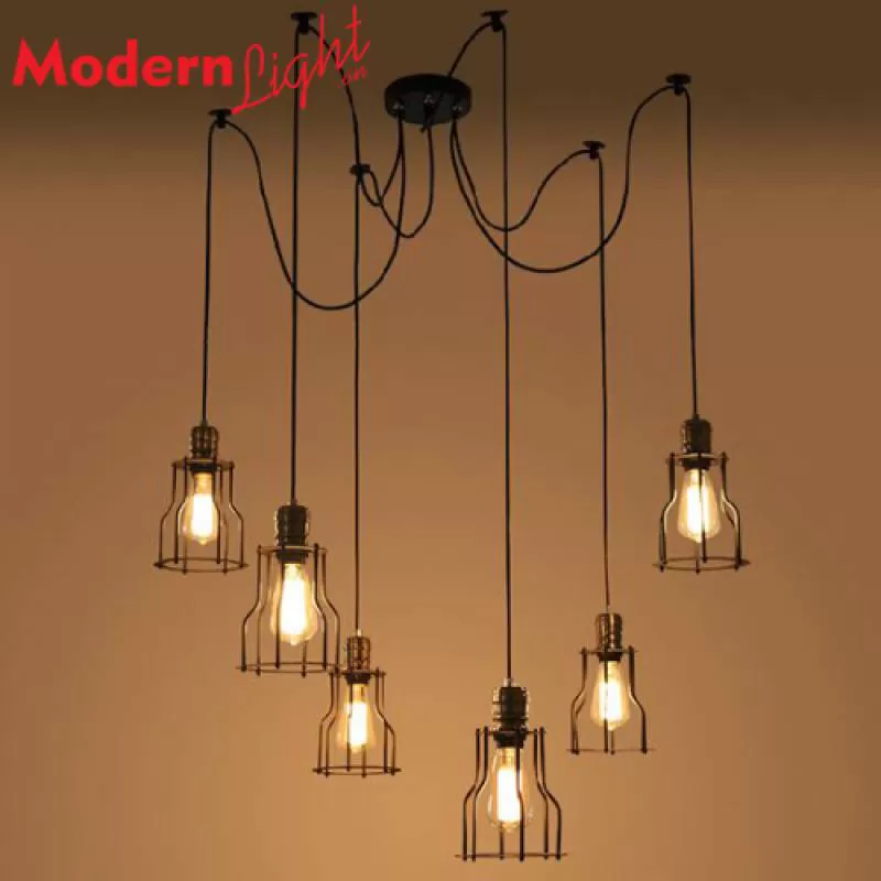 Đèn thả trang trí nghệ thuật 6 đầu bóng