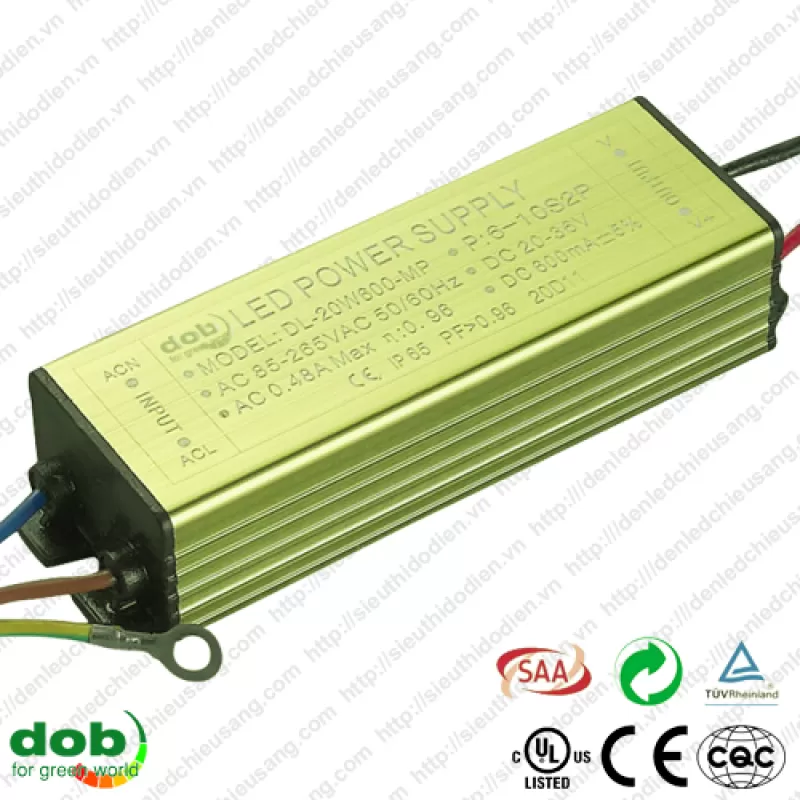 Bộ đổi nguồn DOB cho đèn pha LED 20W - DL-20W600-MP 