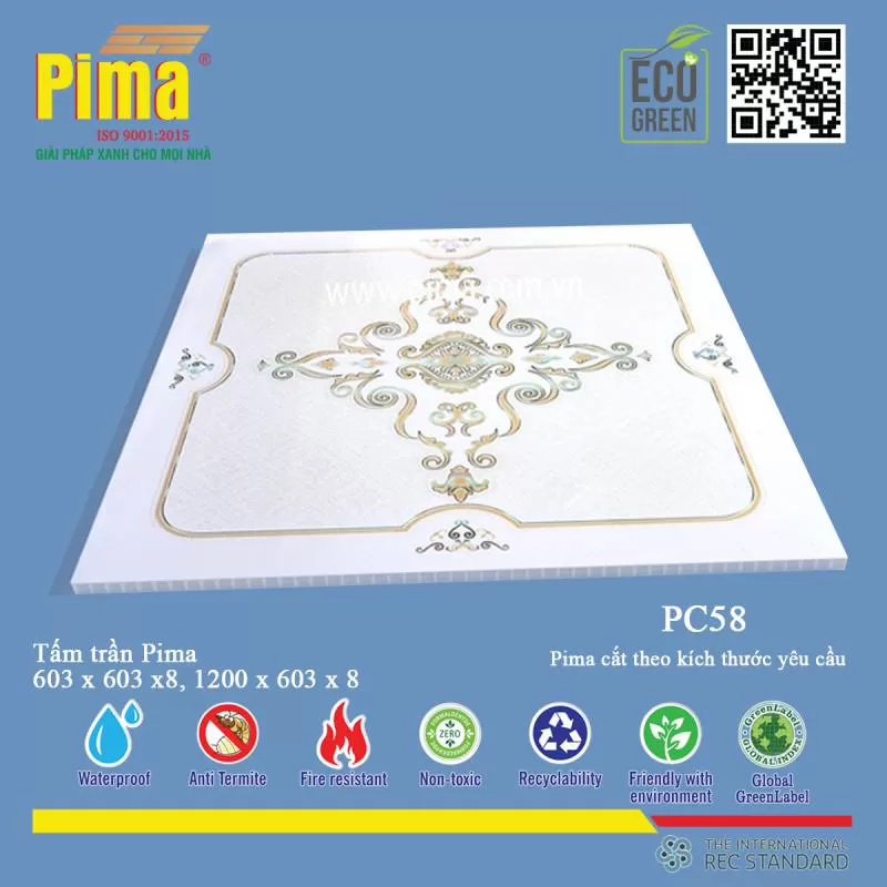 TẤM TRẦN PIMA PC-58 - Công Ty Pima Nhà máy sản xuất tại việt nam