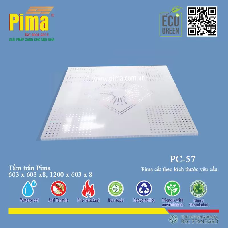 TẤM TRẦN PIMA PC-57 - Công Ty Pima Nhà máy sản xuất tại việt nam