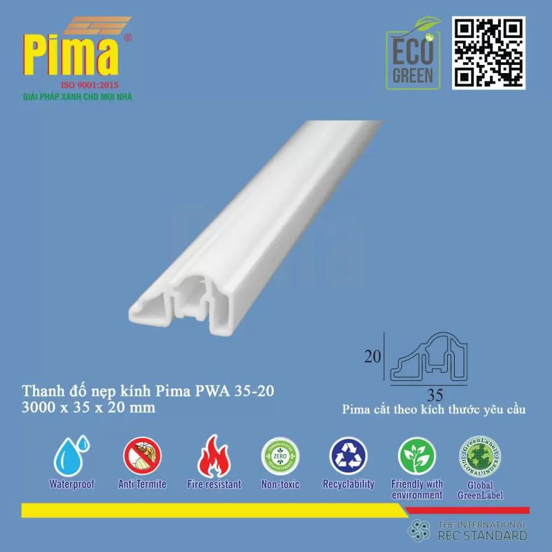 Thanh Đố Nẹp Kính Pima PWA 35-20 - Công Ty Pima Nhà máy sản xuất tại việt nam