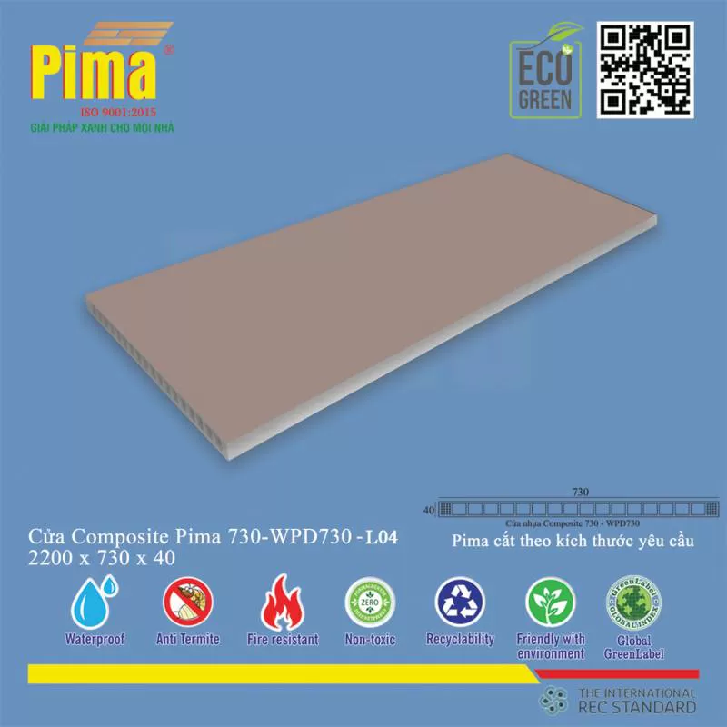 Phôi Cánh Cửa Composite PIMA 730-2200- L04 - Công Ty Pima Nhà máy sản xuất tại việt nam