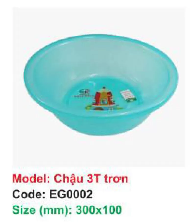 Chậu 3T trơn - Code: EG0002 - Size: 300x100