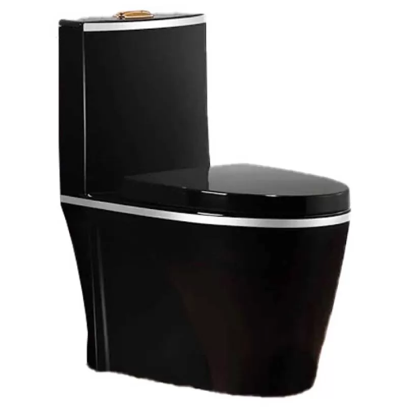 Bồn cầu đen viền trắng 145