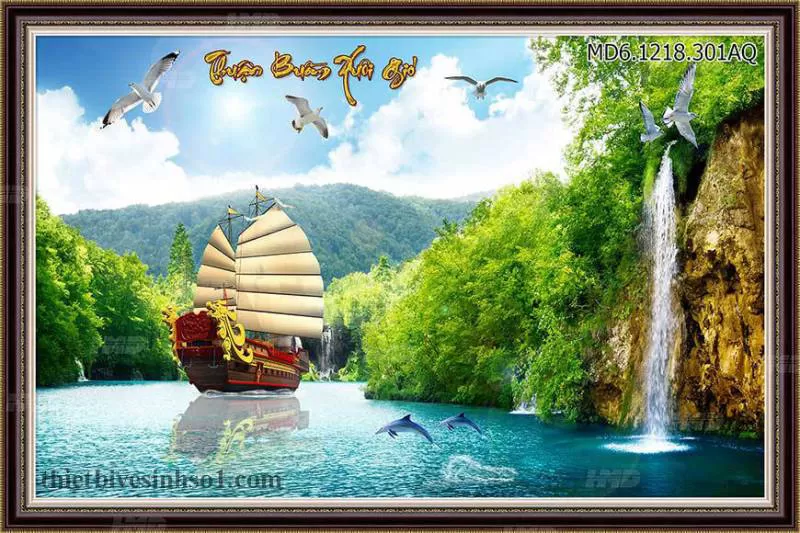 Gạch Tranh Thuận Buồm Xuôi Gió BG010