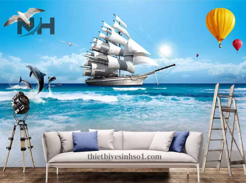 Gạch Tranh Thuận Buồm Xuôi Gió BG008 