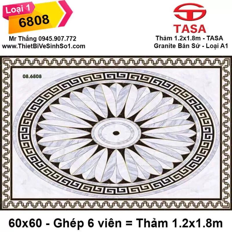 Gạch Thảm 1,2x1,8m TASA 6808 - Tổng Kho Gạch TASA - Hà Nội