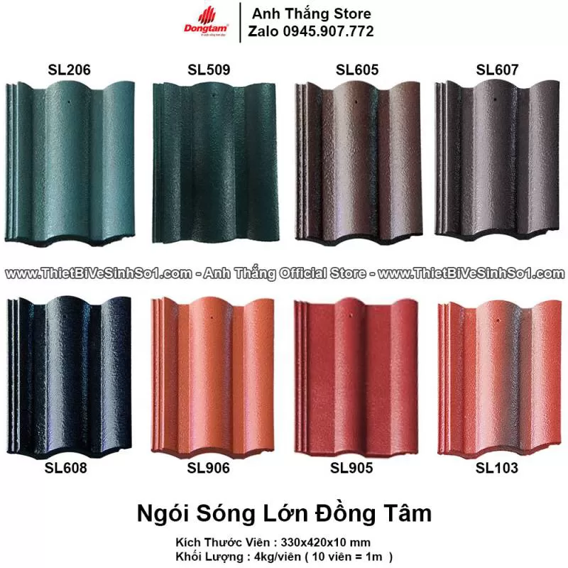 Ngói Lợp Sóng Lớn Đồng Tâm