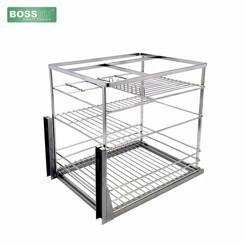 Giá gia vị inox nan dẹt mạ Crom BS140G