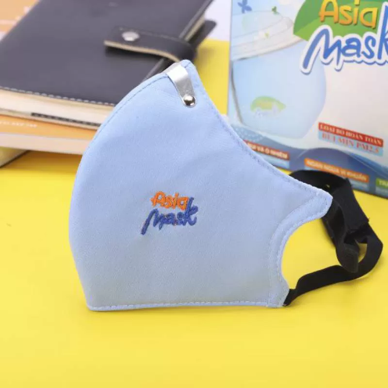 Khẩu trang than hoạt tính 4 lớp Asia Mask ( xé dán, xanh nhạt)