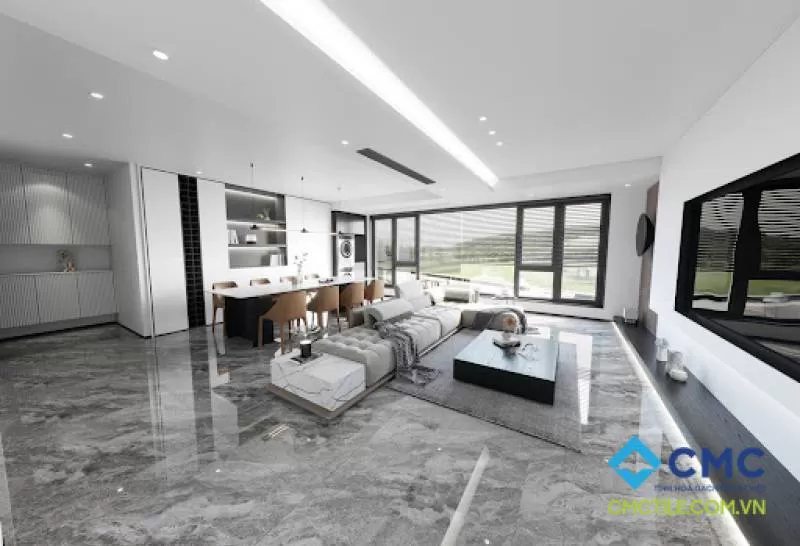 Gạch ốp lát granite vân mây màu xám PGD1010001S2