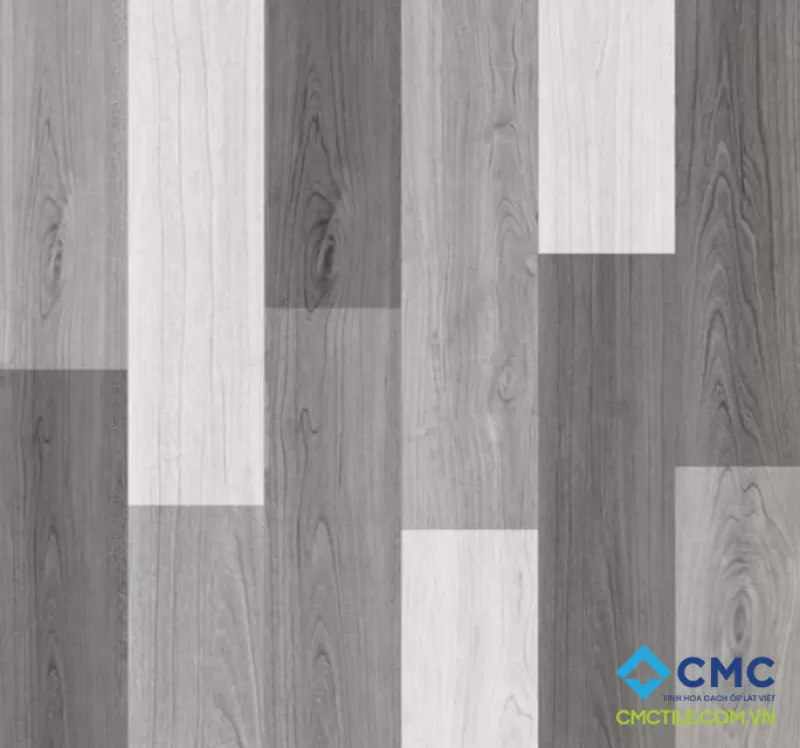Gạch lát giả gỗ màu trắng – xám đan xen PT 60009