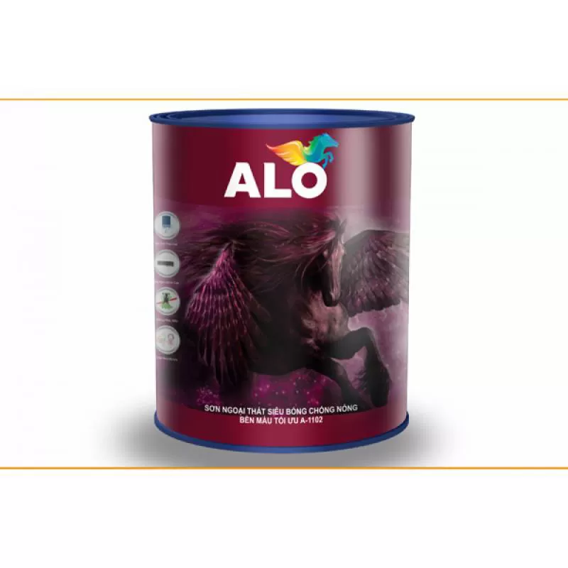 Sơn Ngoại Thất Siêu Bóng Chống Nóng Bền Màu Tối Ưu ALO A-1102