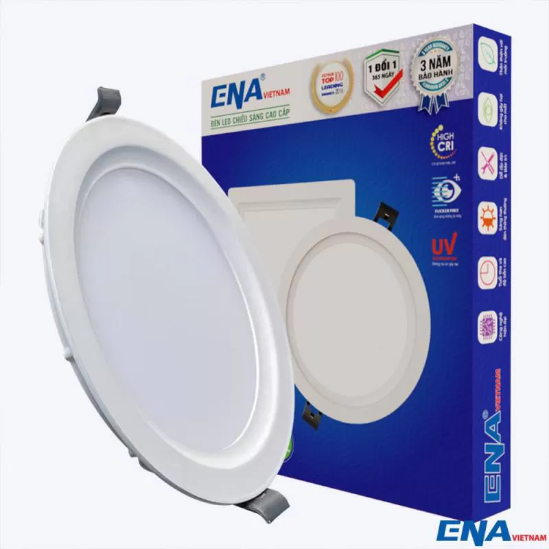 Đèn LED âm trần tròn 9W 3 chế độ mẫu ATF