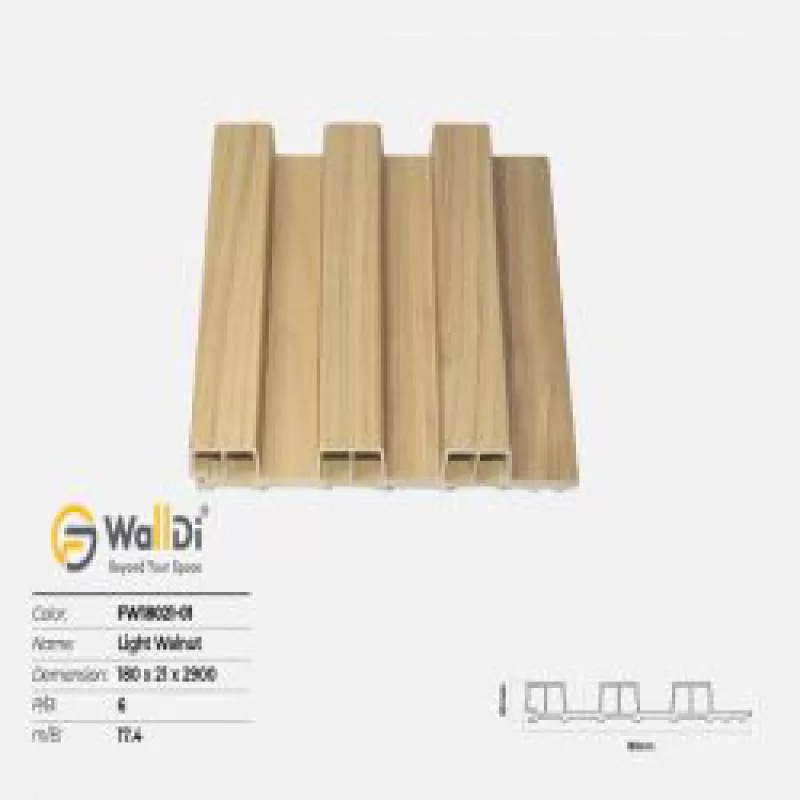 Lam nhựa 3 sóng Walldi FW18021-01 - Light Walnut - 21mm
