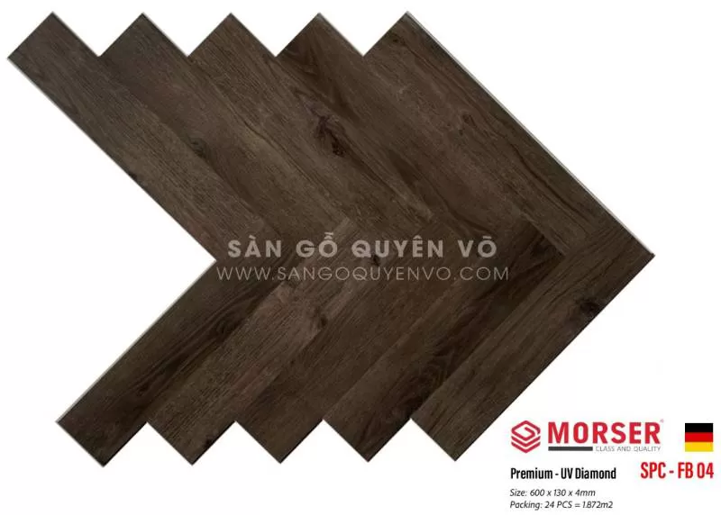 Sàn nhựa 4mm XƯƠNG CÁ hèm khóa - PB04