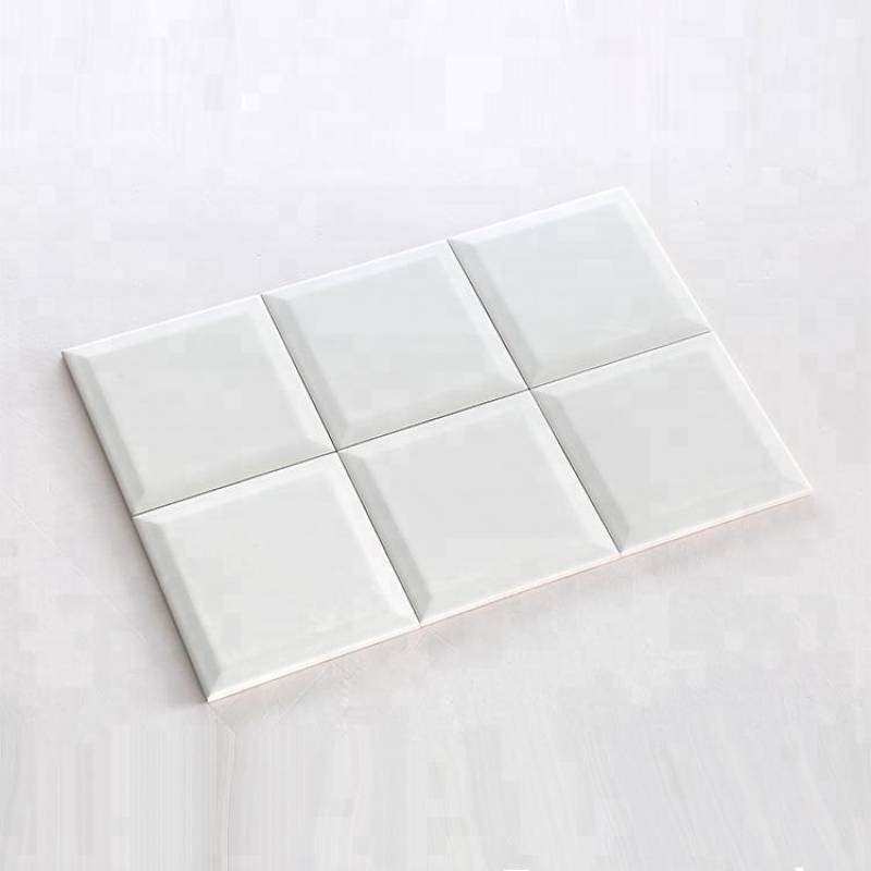 Gạch thẻ ốp tường DaiSan màu trắng vát men khô 150x150mm M151500XY