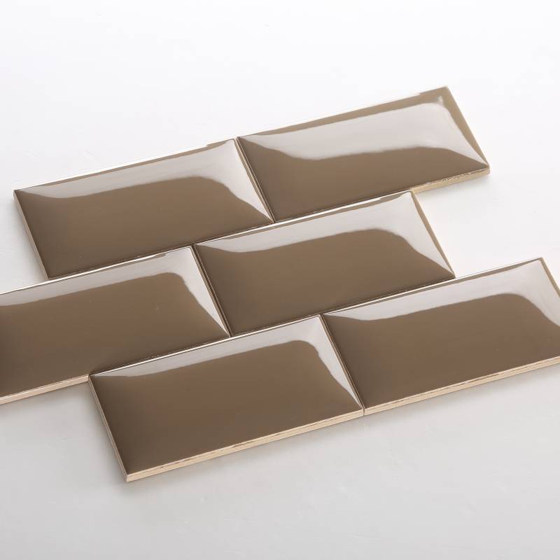 Gạch thẻ bánh mì màu cà phê bóng 75*150mm M751514P