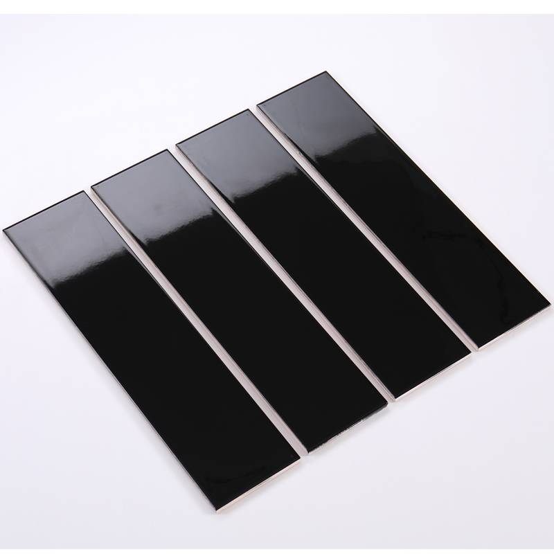 Gạch thẻ màu đen bóng phẳng 100*400mm M1407 