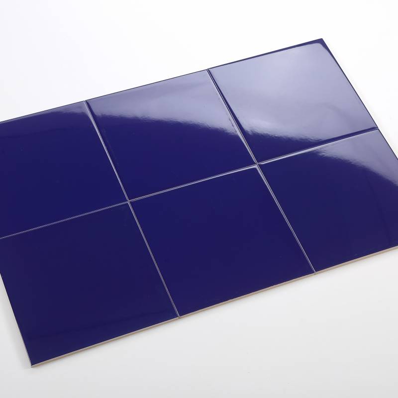 Gạch thẻ xanh dương đậm bóng phẳng 100*100mm M1108 