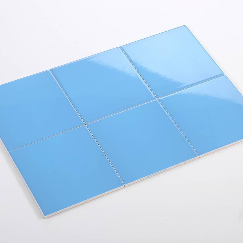 Gạch thẻ xanh da trời bóng phẳng 150*150mm M151504