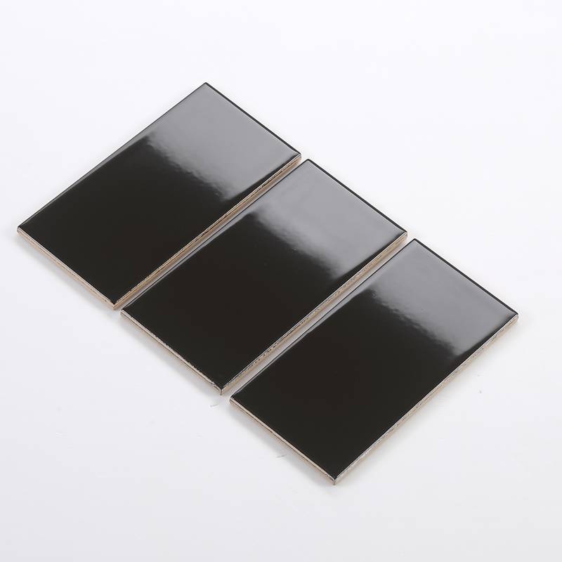 Gạch thẻ đen bóng phẳng KT 75*150mm M751507 