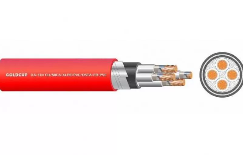Cáp chống cháy 2 lõi Cu/Mica/XLPE/FR-PVC 2Cx1 - 0.6/1kV Goldcup