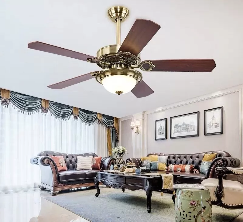 Quạt trần đèn cánh gỗ HT-16