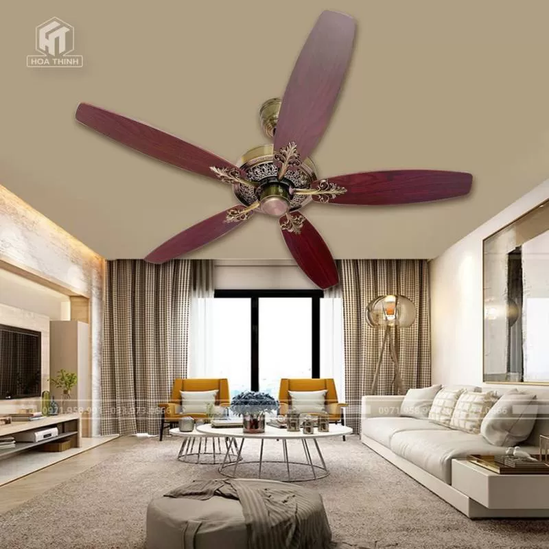 Quạt không bóng cánh gỗ