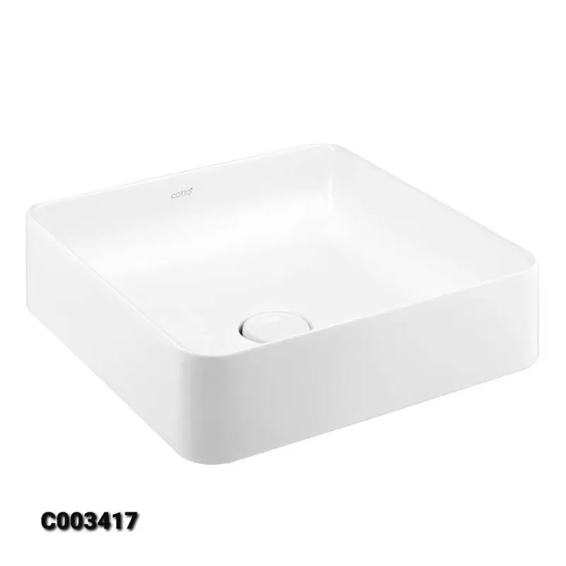Chậu rửa lavabo treo tường men trắng Cotto SC00657 WH