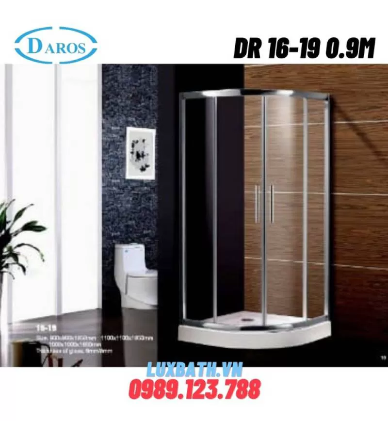 Vách kính tắm 0.9m Daros DR 16-19 Giá Rẻ Nhất