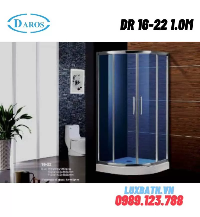 Vách kính tắm 1.0m Daros DR 16-22 Giá Rẻ Nhất