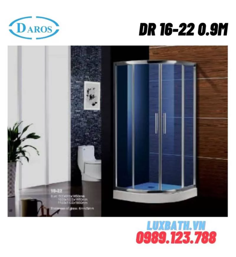 Vách kính tắm 0.9m Daros DR 16-22 Giá Rẻ Luxbath 