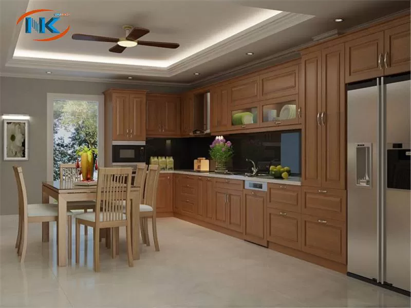 Tủ bếp gỗ xoan đào -TBXD03 