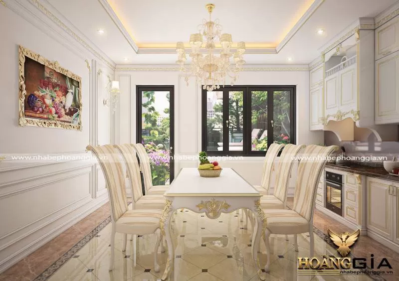 THIẾT KẾ PHÒNG BẾP SANG TRỌNG THEO XU HƯỚNG TÂN CỔ ĐIỂN