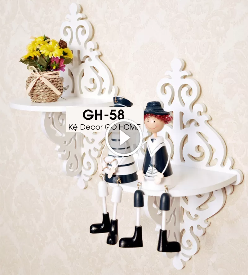 Kệ Gỗ Treo Tường, Kệ Gỗ Hoa Văn GH-58 Gỗ Trang Trí 