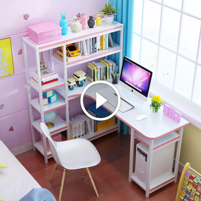 Bàn học sinh liền giá sách kiểu dáng đẹp GHS-4654