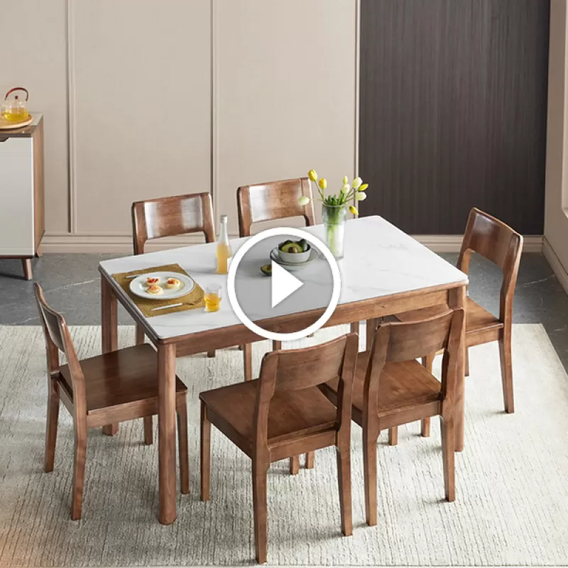 Bàn ghế ăn gỗ tự nhiên thiết kế hiện đại GHS-41619