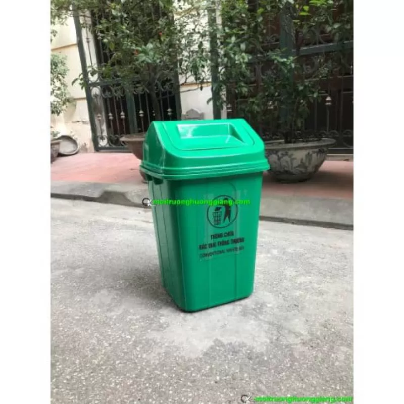 Thùng rác nhựa 60L (có nắp lật)