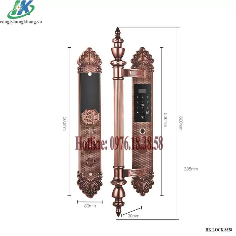 Khóa thông minh lắp cho cửa biệt thự HK LOCK 8828