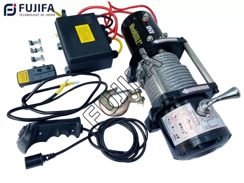 Máy tời điện ắc quy FUJIFA 6000 LBS 12V/24V 2700KG
